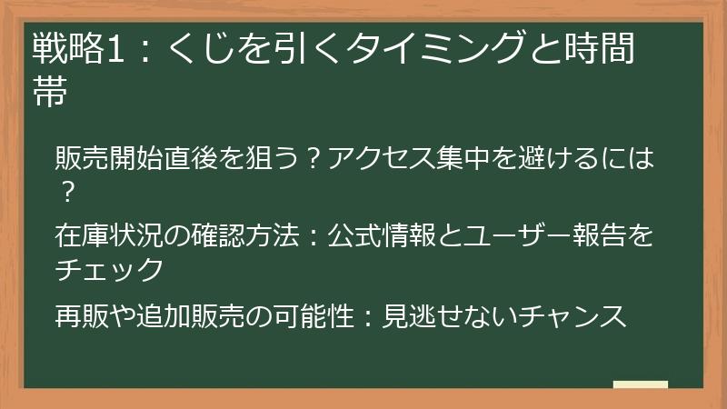 戦略1:くじを引くタイミングと時間帯