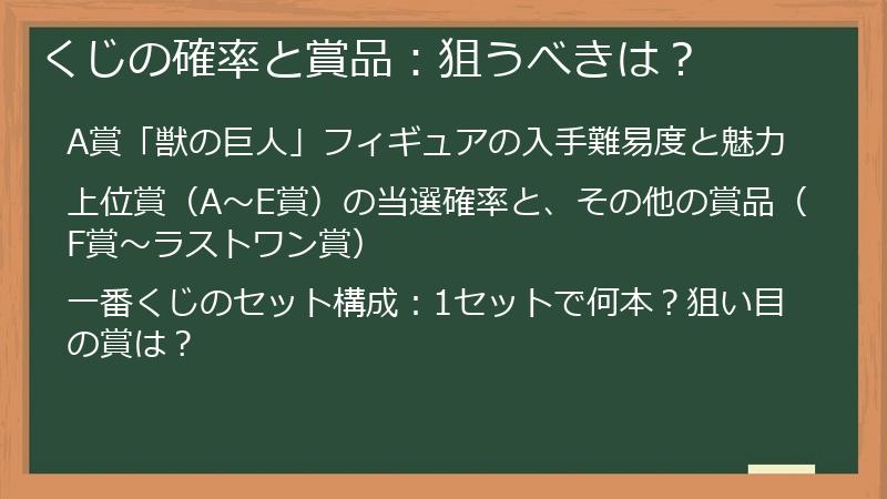 くじの確率と賞品：狙うべきは？