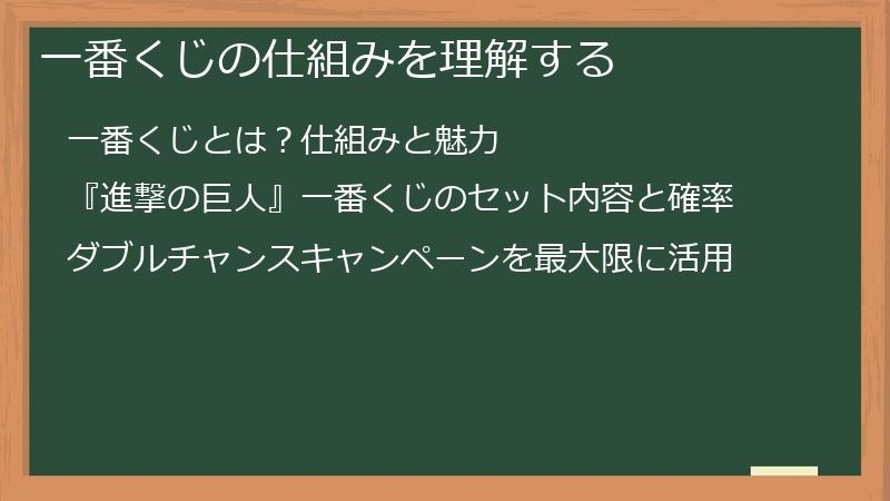 一番くじの仕組みを理解する