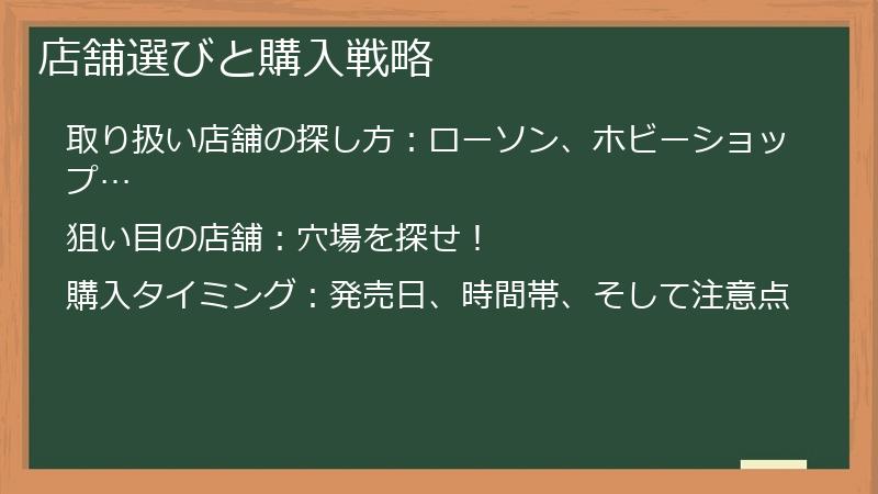 店舗選びと購入戦略