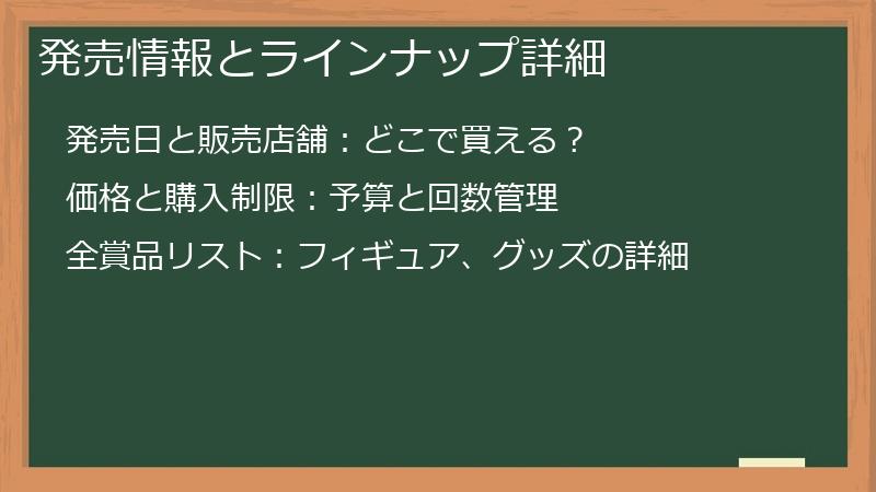 発売情報とラインナップ詳細