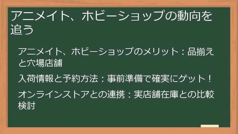 アニメイト、ホビーショップの動向を追う