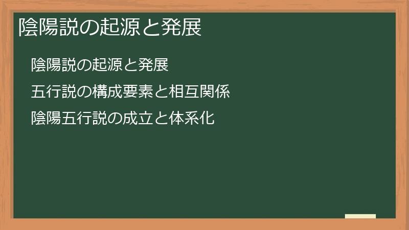 陰陽説の起源と発展