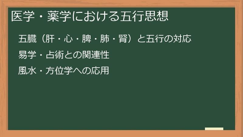 医学・薬学における五行思想