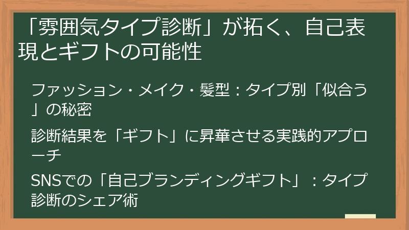 「雰囲気タイプ診断」が拓く、自己表現とギフトの可能性