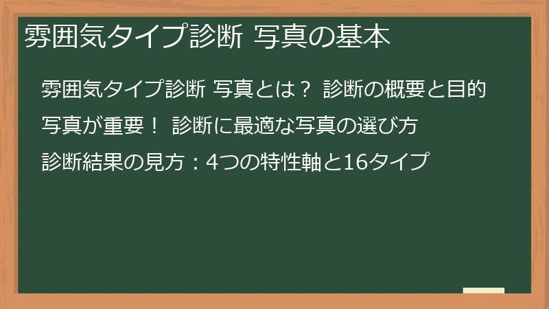 雰囲気タイプ診断 写真の基本