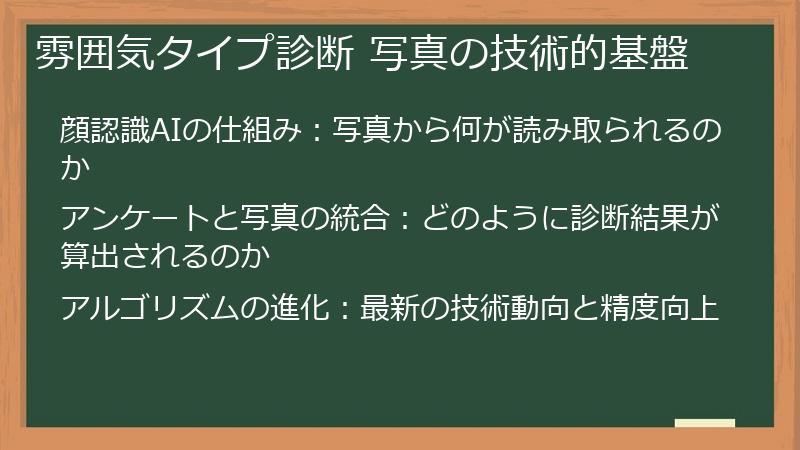 雰囲気タイプ診断 写真の技術的基盤