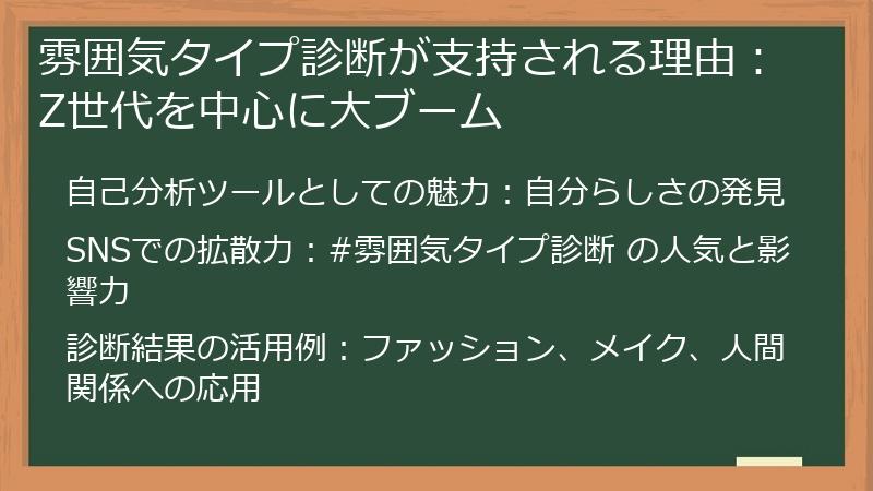 雰囲気タイプ診断が支持される理由：Z世代を中心に大ブーム