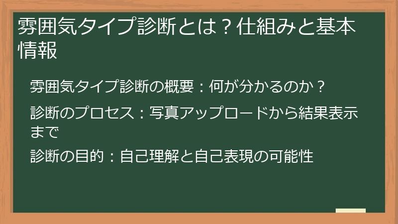 雰囲気タイプ診断とは？仕組みと基本情報