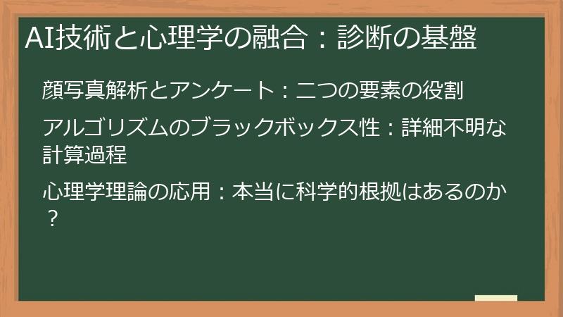 AI技術と心理学の融合：診断の基盤