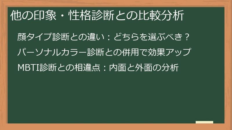 他の印象・性格診断との比較分析