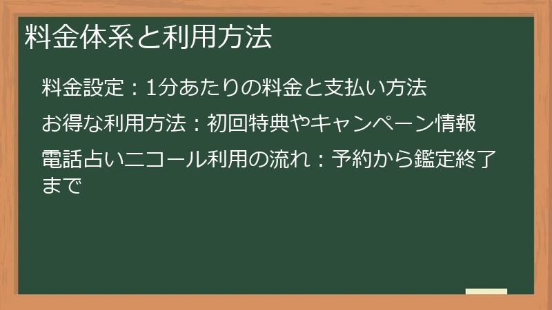 料金体系と利用方法