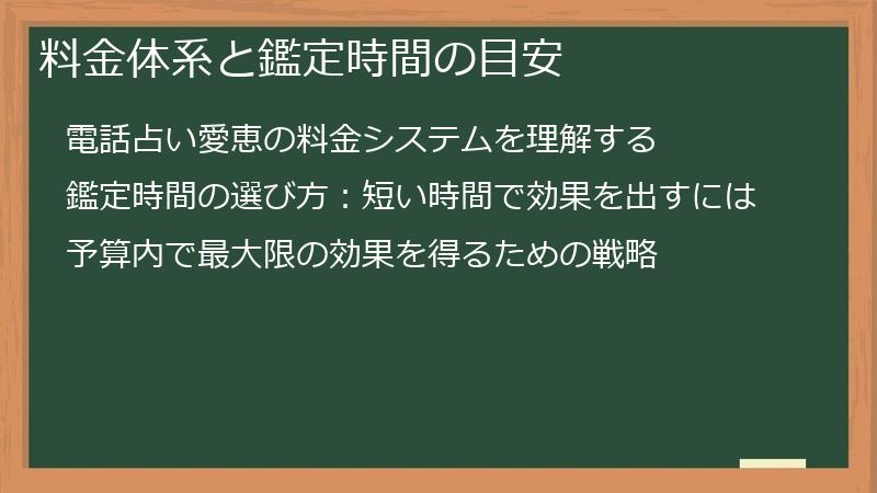 料金体系と鑑定時間の目安