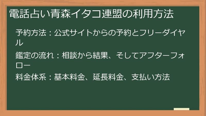 電話占い青森イタコ連盟の利用方法