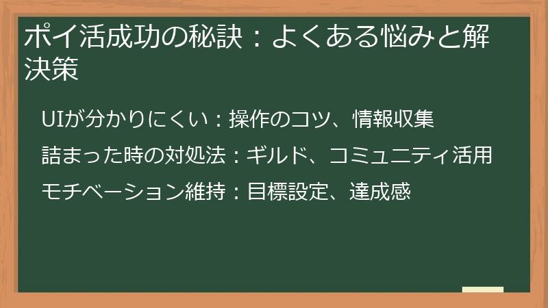 ポイ活成功の秘訣：よくある悩みと解決策