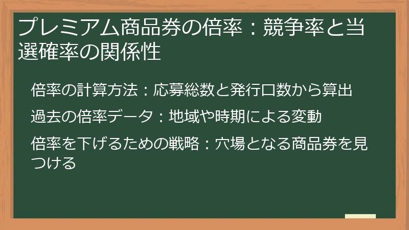 プレミアム商品券の倍率:競争率と当選確率の関係性