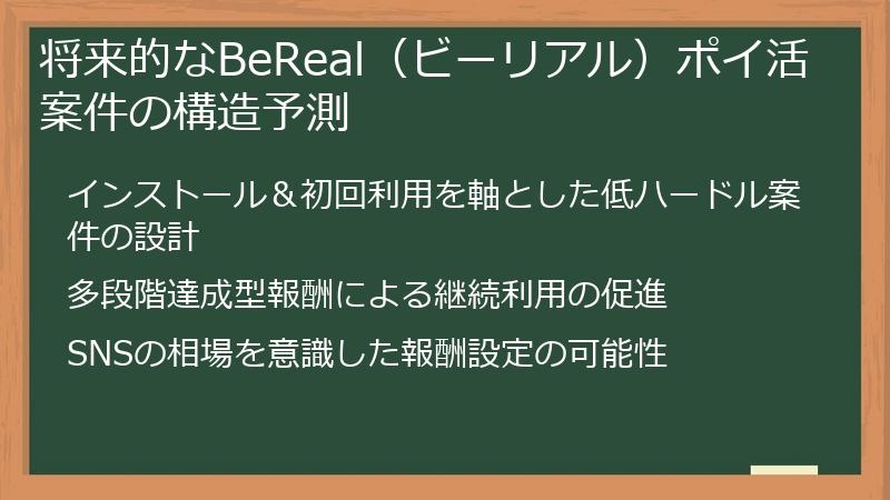 将来的なBeReal（ビーリアル）ポイ活案件の構造予測