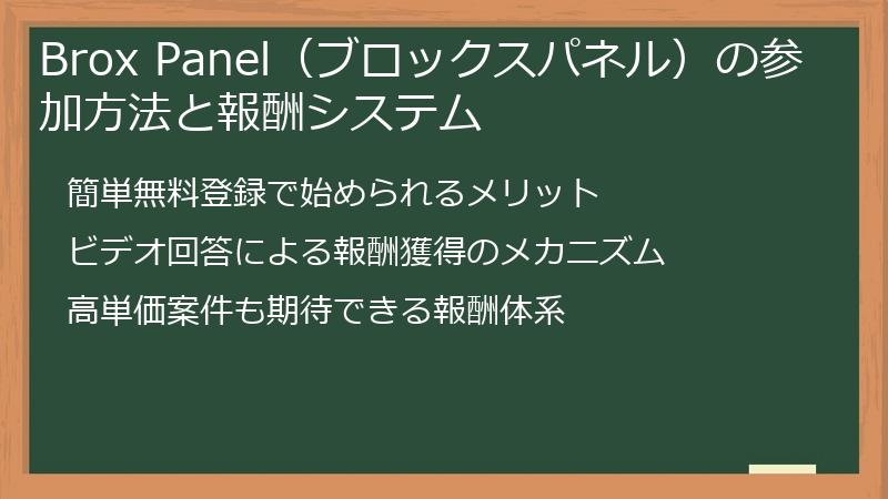 Brox Panel（ブロックスパネル）の参加方法と報酬システム