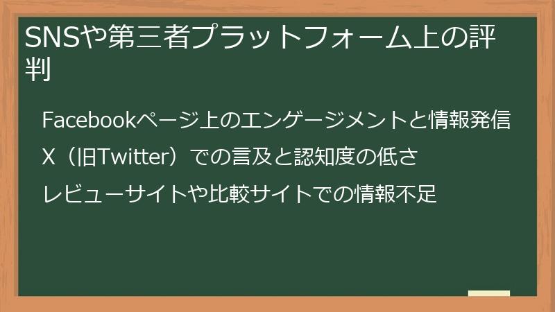 SNSや第三者プラットフォーム上の評判