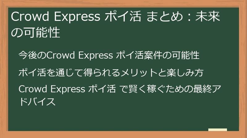 Crowd Express ポイ活 まとめ：未来の可能性
