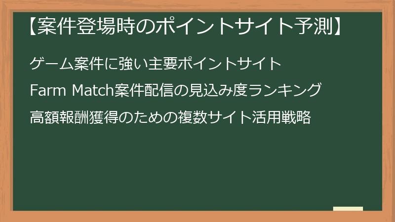 【案件登場時のポイントサイト予測】