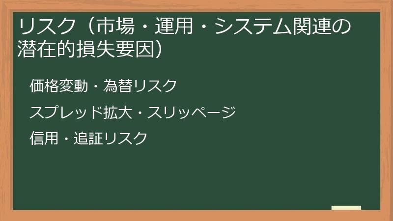 リスク（市場・運用・システム関連の潜在的損失要因）