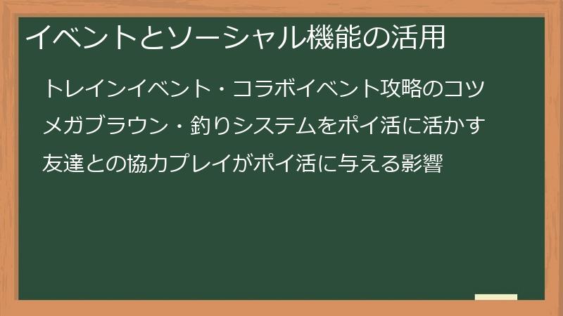 イベントとソーシャル機能の活用