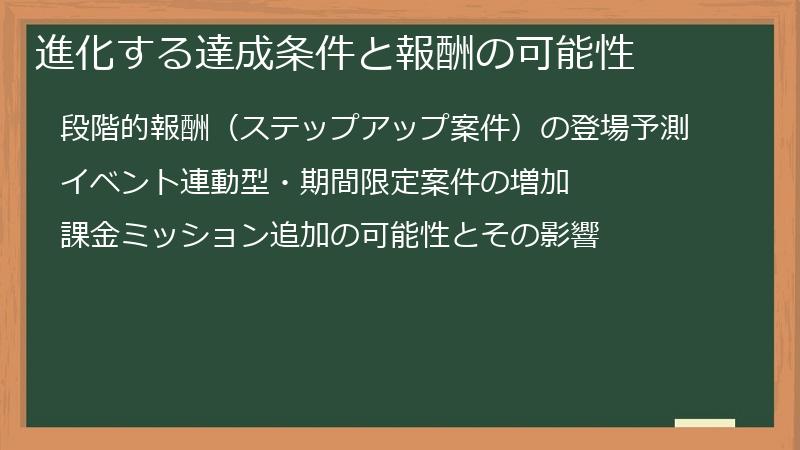 進化する達成条件と報酬の可能性