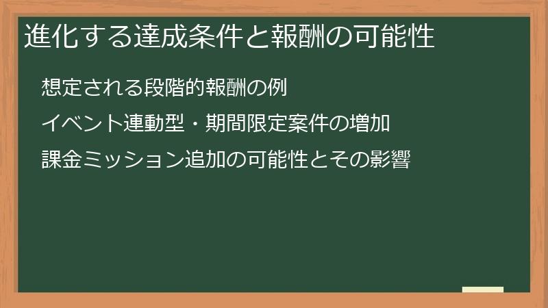 進化する達成条件と報酬の可能性