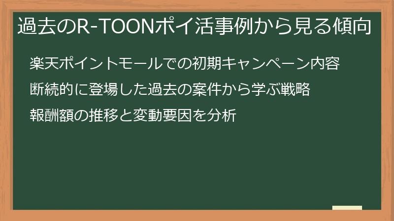 過去のR-TOONポイ活事例から見る傾向
