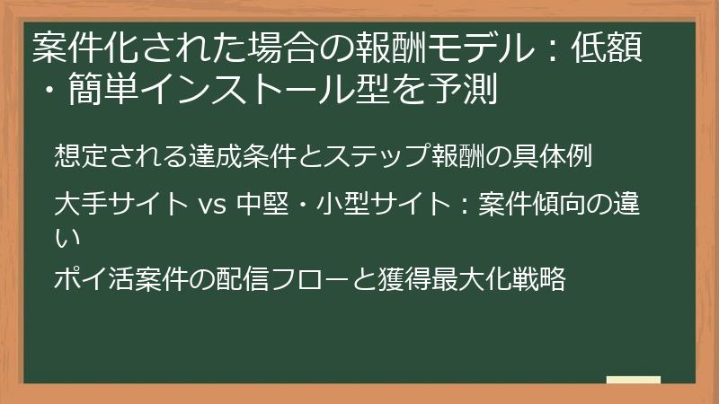 案件化された場合の報酬モデル：低額・簡単インストール型を予測