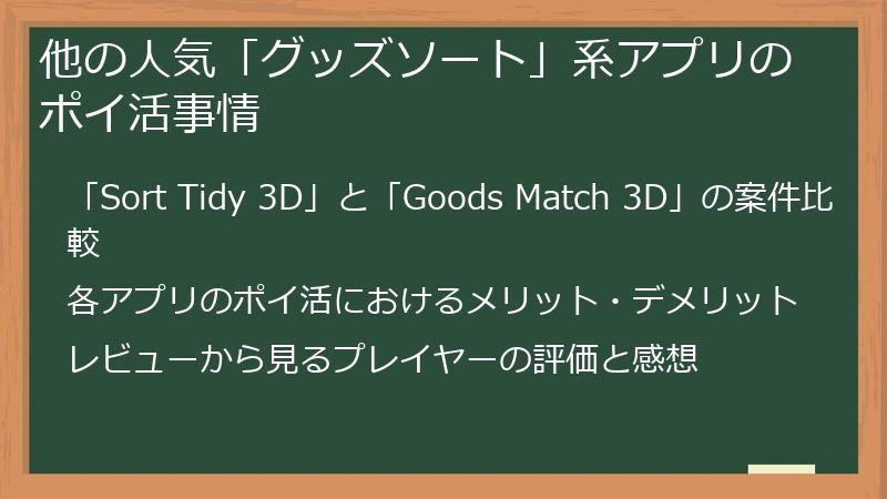 他の人気「グッズソート」系アプリのポイ活事情