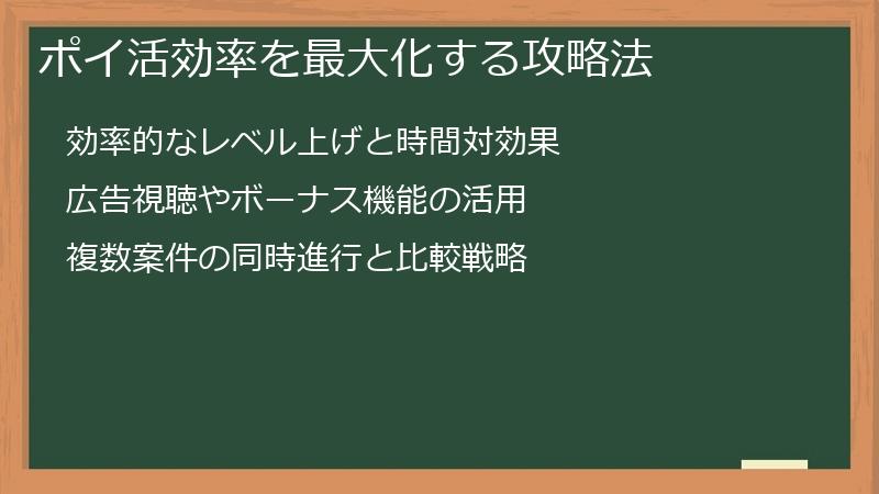 ポイ活効率を最大化する攻略法