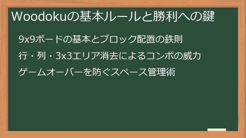 Woodokuの基本ルールと勝利への鍵