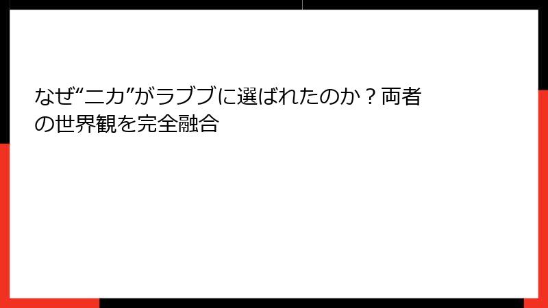 なぜ“ニカ”がラブブに選ばれたのか？両者の世界観を完全融合