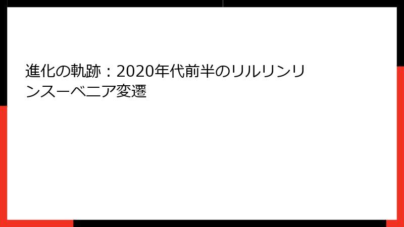 進化の軌跡:2020年代前半のリルリンリンスーベニア変遷