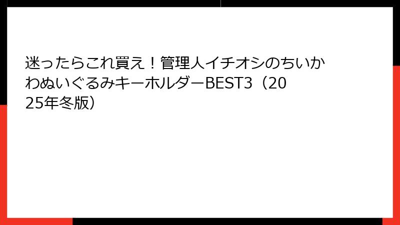 迷ったらこれ買え！管理人イチオシのちいかわぬいぐるみキーホルダーBEST3（2025年冬版）