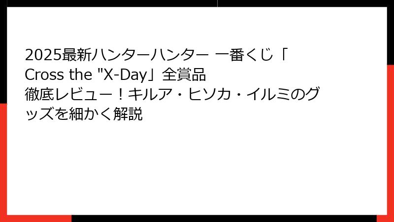 2025最新ハンターハンター 一番くじ「Cross the 