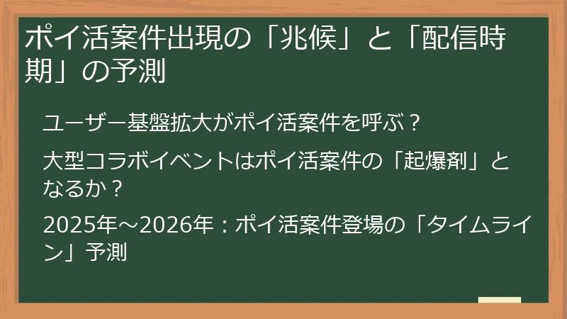 ポイ活案件出現の「兆候」と「配信時期」の予測