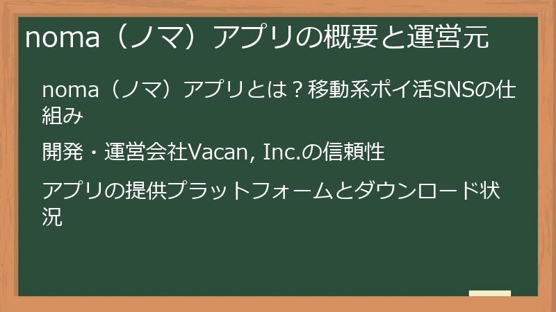 noma（ノマ）アプリの概要と運営元