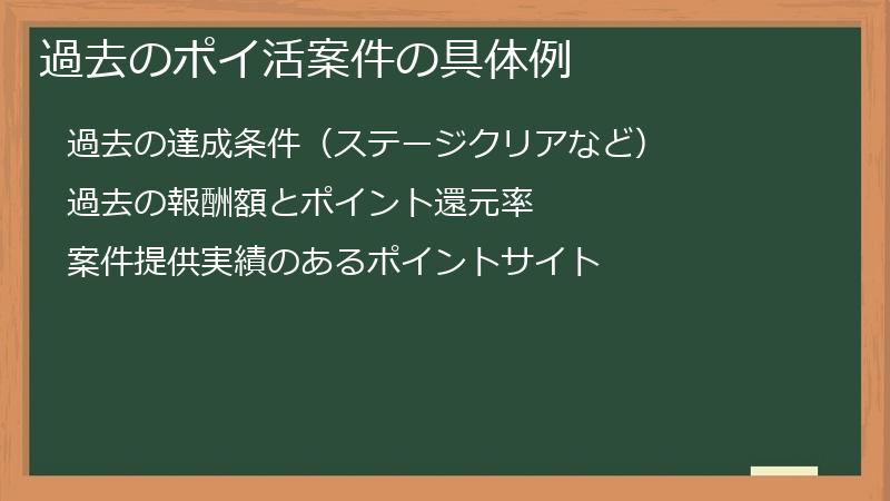 過去のポイ活案件の具体例