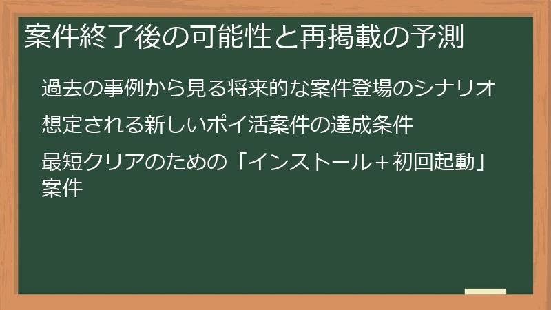 案件終了後の可能性と再掲載の予測