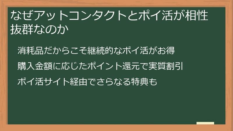 なぜアットコンタクトとポイ活が相性抜群なのか