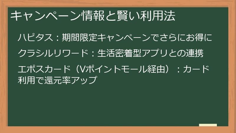 キャンペーン情報と賢い利用法