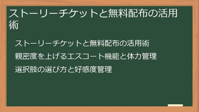ストーリーチケットと無料配布の活用術