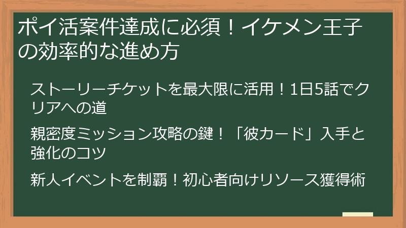 ポイ活案件達成に必須！イケメン王子の効率的な進め方
