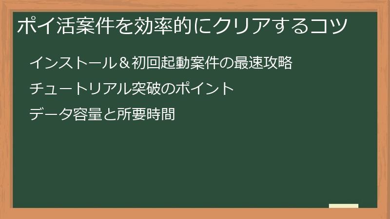 ポイ活案件を効率的にクリアするコツ