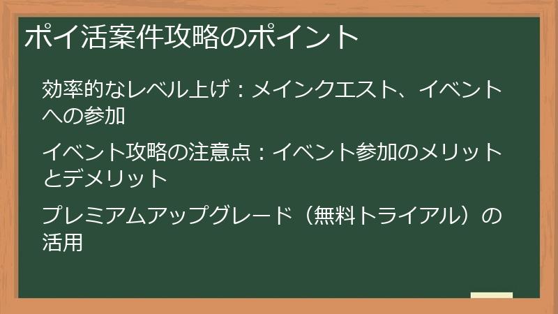ポイ活案件攻略のポイント