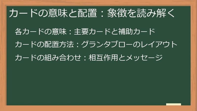 カードの意味と配置：象徴を読み解く