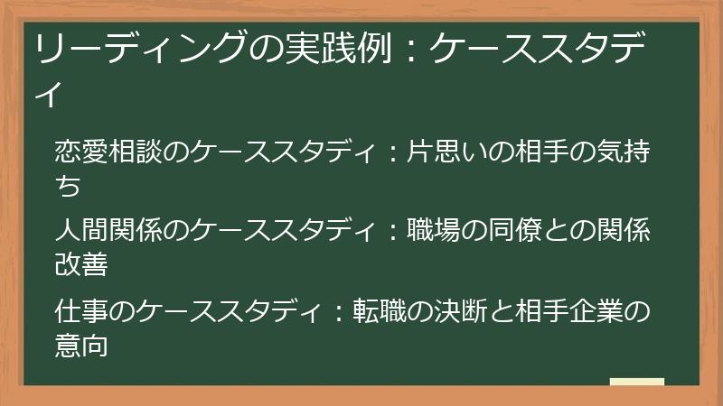 リーディングの実践例:ケーススタディ